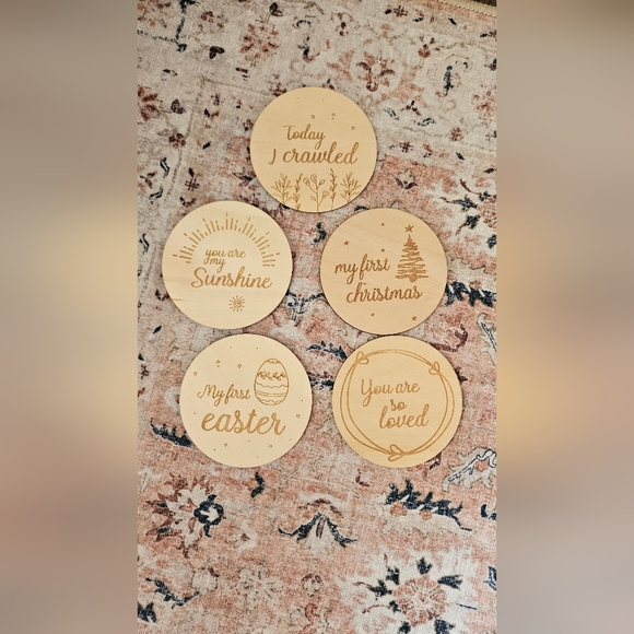 Wooden Milestone Discs - Picture 2 of 2